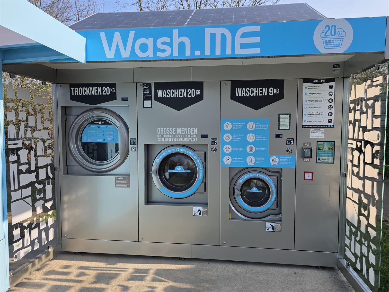 Solarbetriebene Wash.ME Waschstation am Wohnmobilpark Xanten