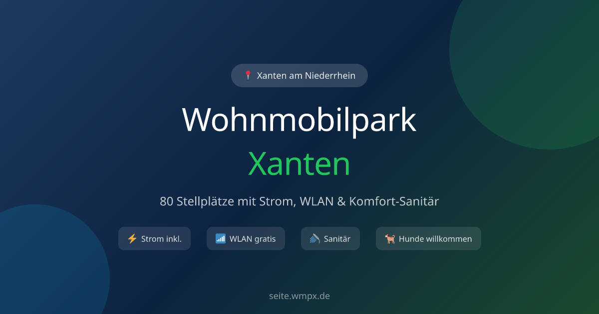 Where is the Xanten Motorhome Park located?